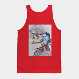 mujer con casco motociclista Tank Top